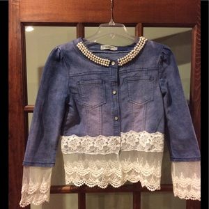 Lace jean jacket